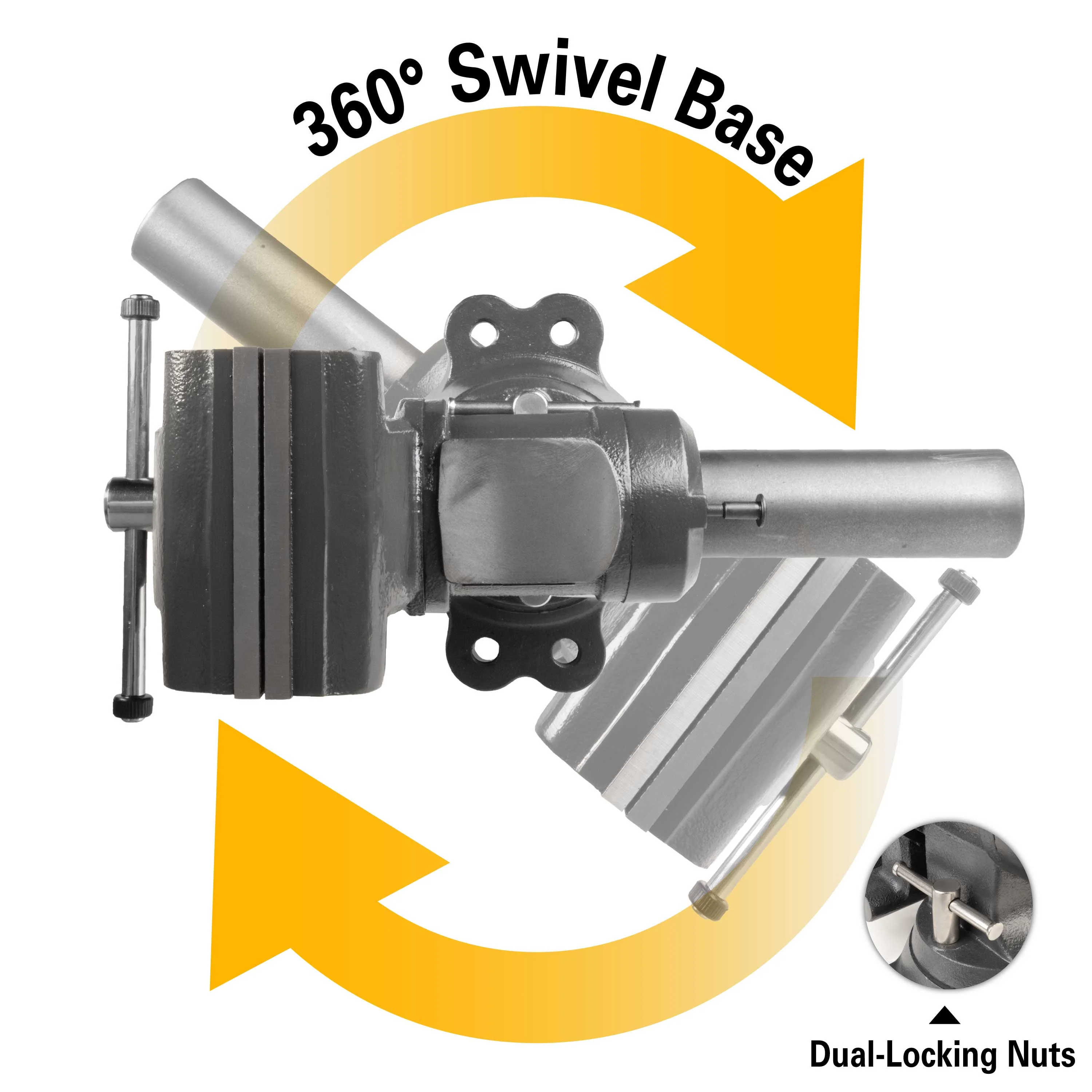 Vise with 360° Rotating Jaw & Base, 5/8" Mounting - Image 3