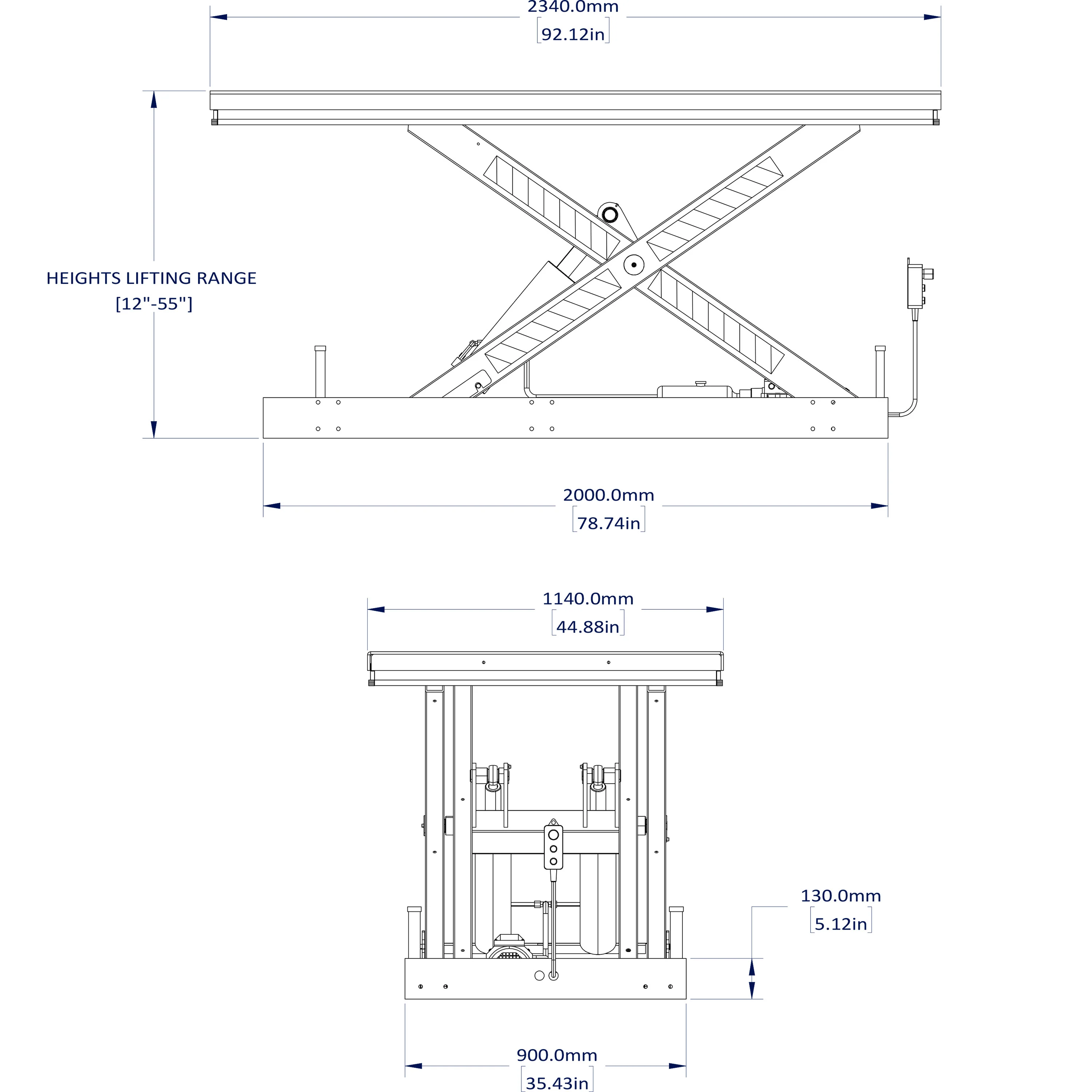 Heavy Duty Electric Hydraulic Scissor Lift, 8,800 lb Capacity - Image 8