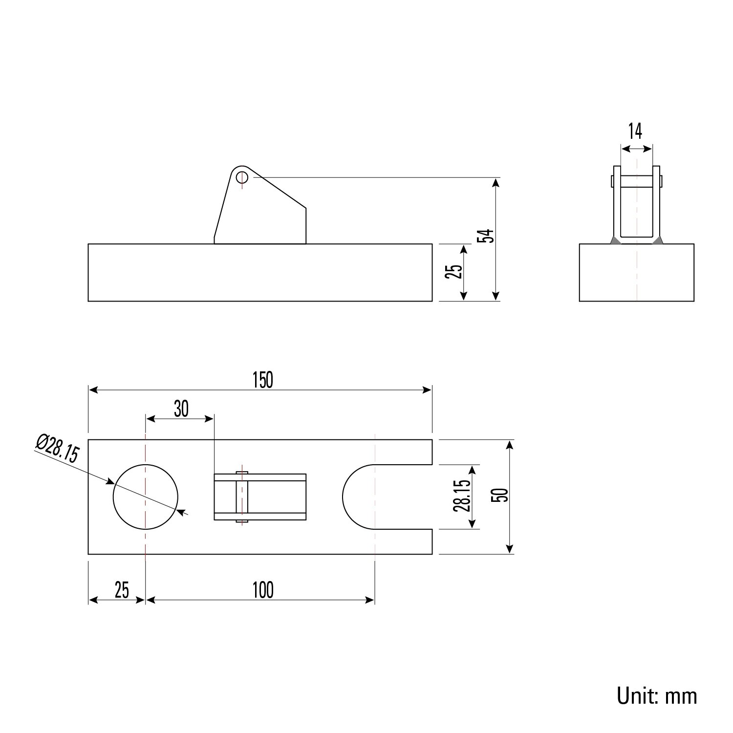 Table Mount Base Kit, Fit 28 mm Holes - Image 3