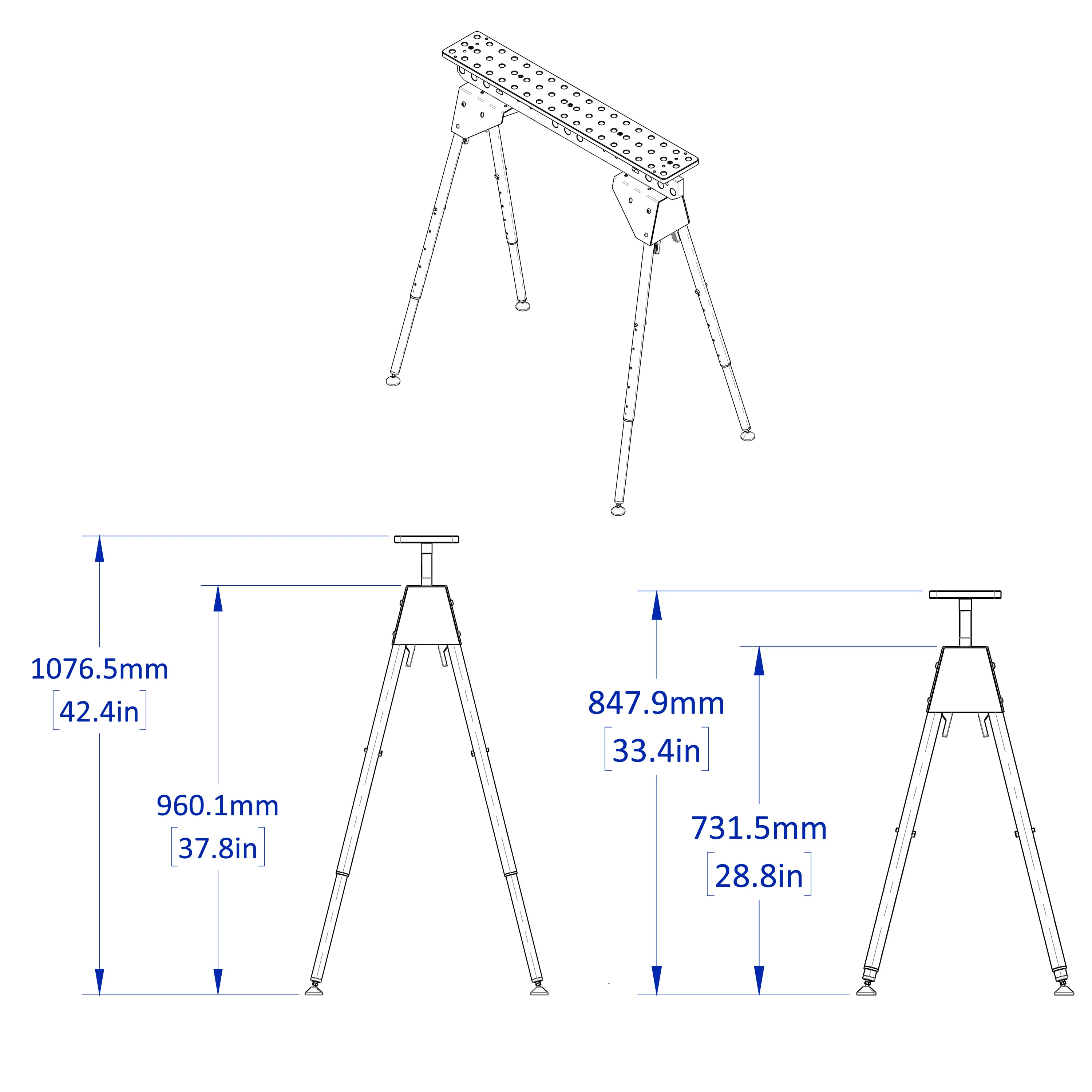 Scout 36, Sawhorse Kit (36" x 6") 5/8" System - Image 41
