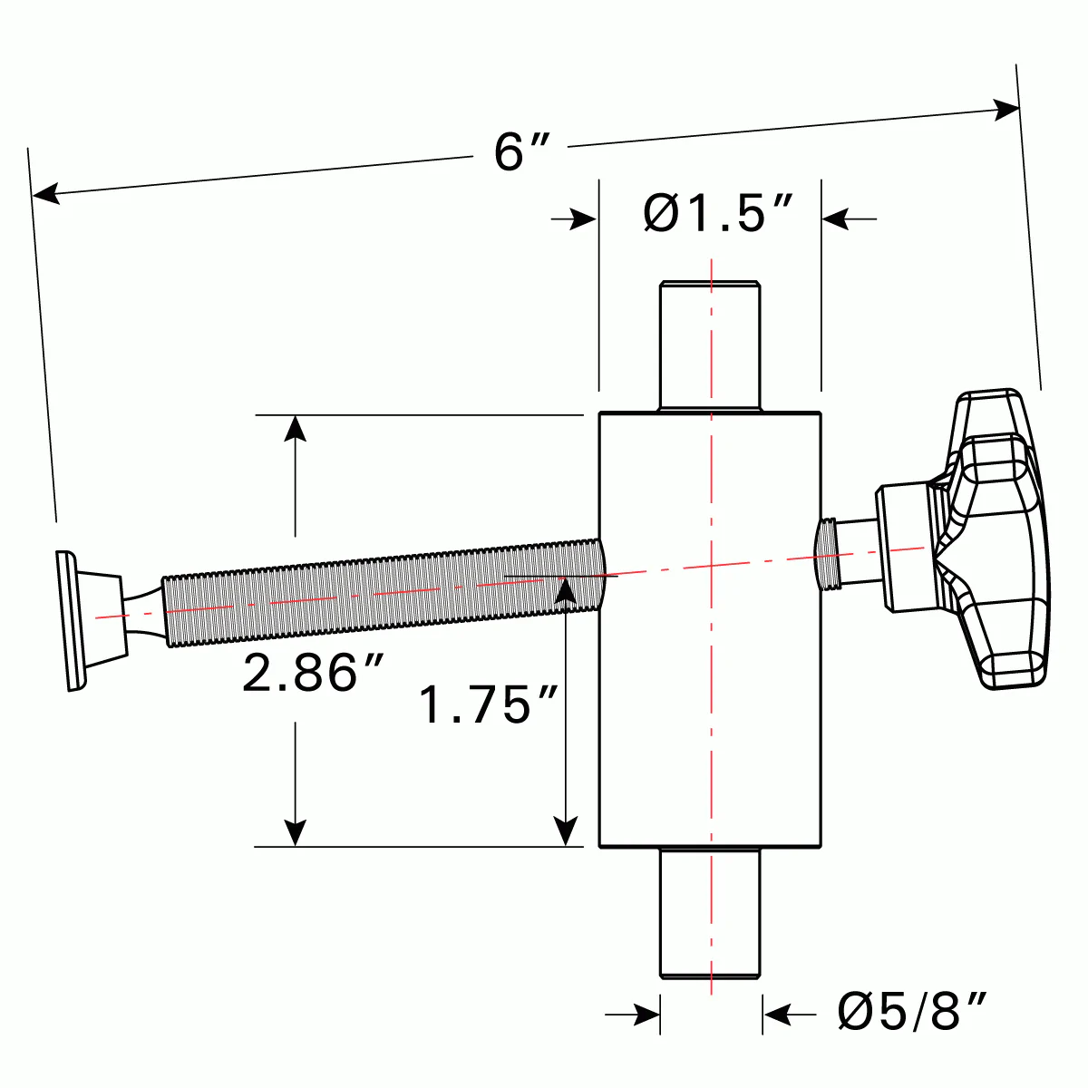 Side Push Clamp XL, Fits 5/8 Holes - Image 3